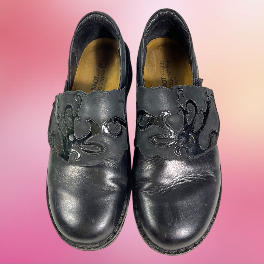 Naot Women’s Eu 39/Us 8:Black Leather Mule/Clog Slip Ons
